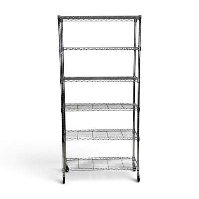 Metallika Scaffale Modulare in Acciaio Cromato 90 × 35 × H 152 cm, 6 Ripiani