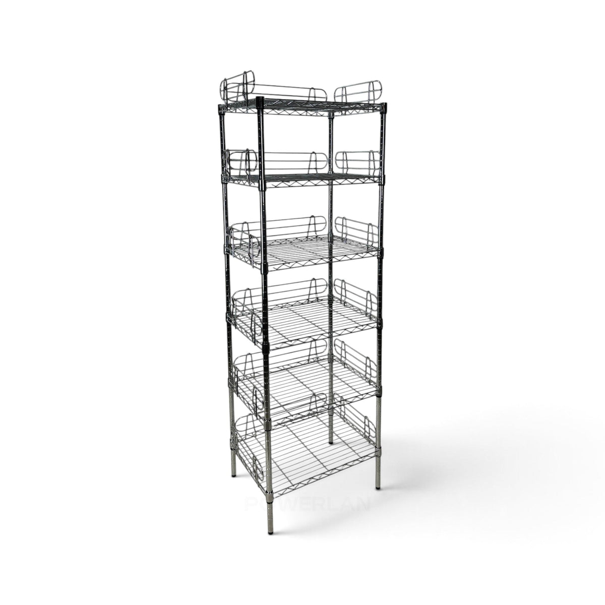 Metallika Scaffale Modulare in Acciaio Cromato 60 × 35 × H 182 cm, 6 Ripiani