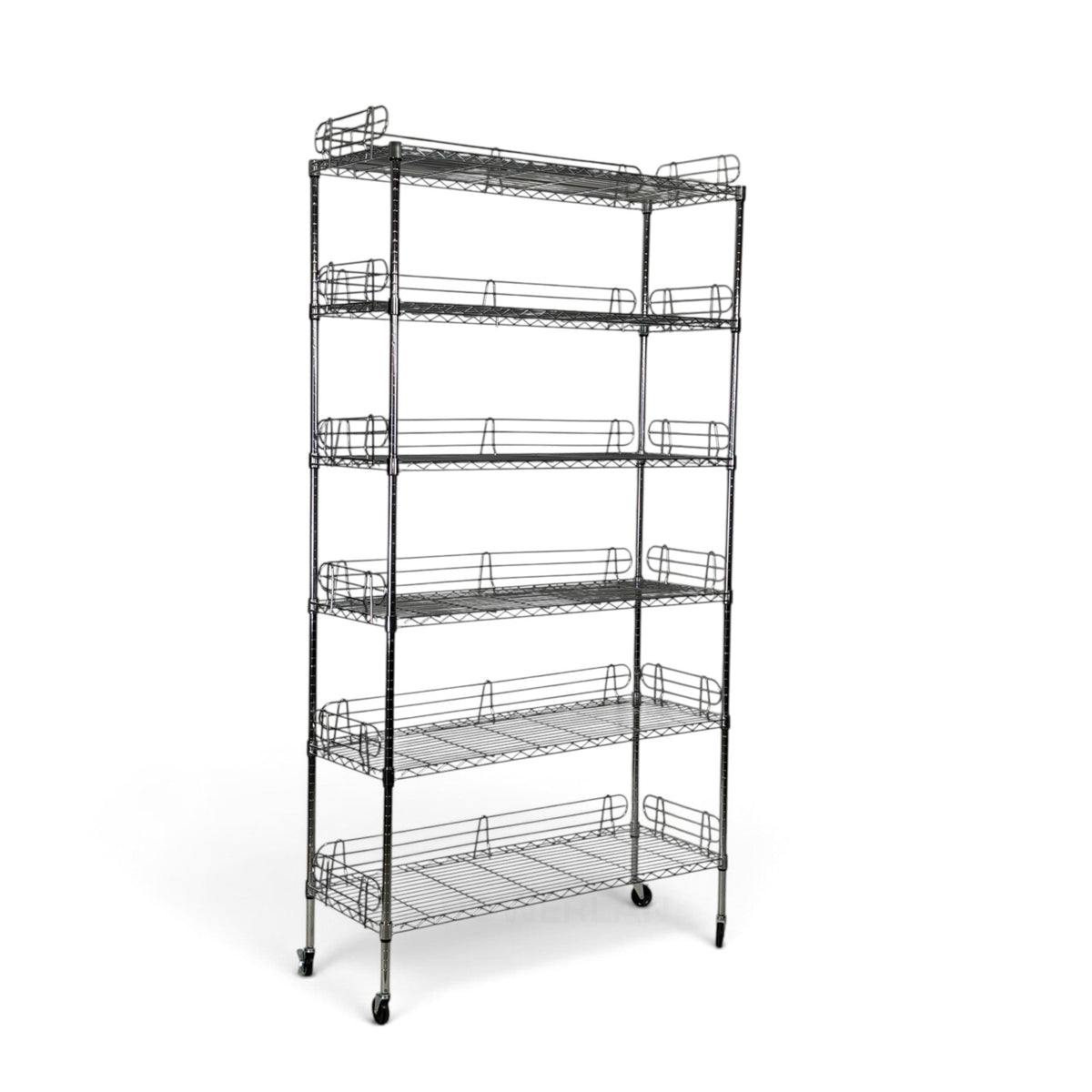 Metallika Scaffale Modulare in Acciaio Cromato 122 × 45 × H 202 cm, 6 Ripiani