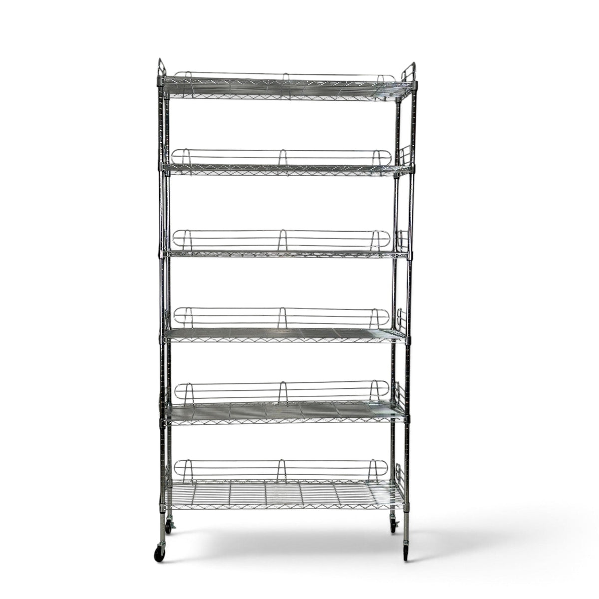 Metallika Scaffale Modulare in Acciaio Cromato 122 × 35 × H 252 cm, 6 Ripiani