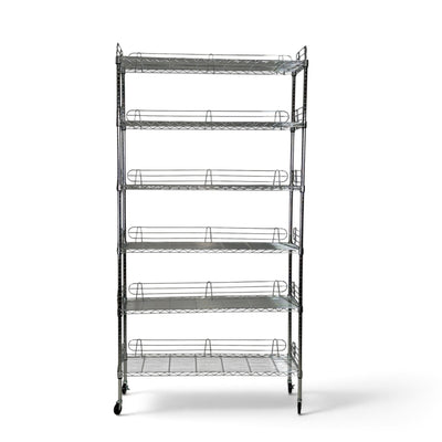 Metallika Scaffale Modulare in Acciaio Cromato 122 × 45 × H 202 cm, 6 Ripiani
