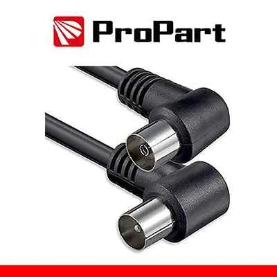 Cavo antenna TV IEC 2.5M SP-PR 90° NERO