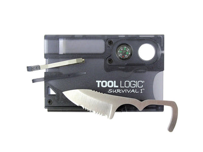 Tool Logic SVC1 Survival Card formato carta di credito con bussola e lente