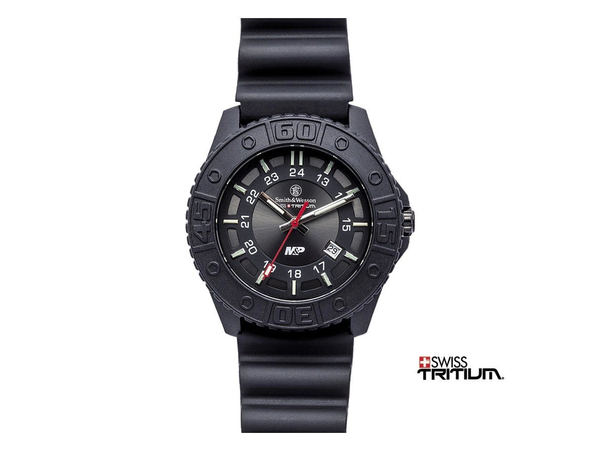Smith & Wesson Watch Tritium Mil-Pol nero – orologio militare polizia vista frontale