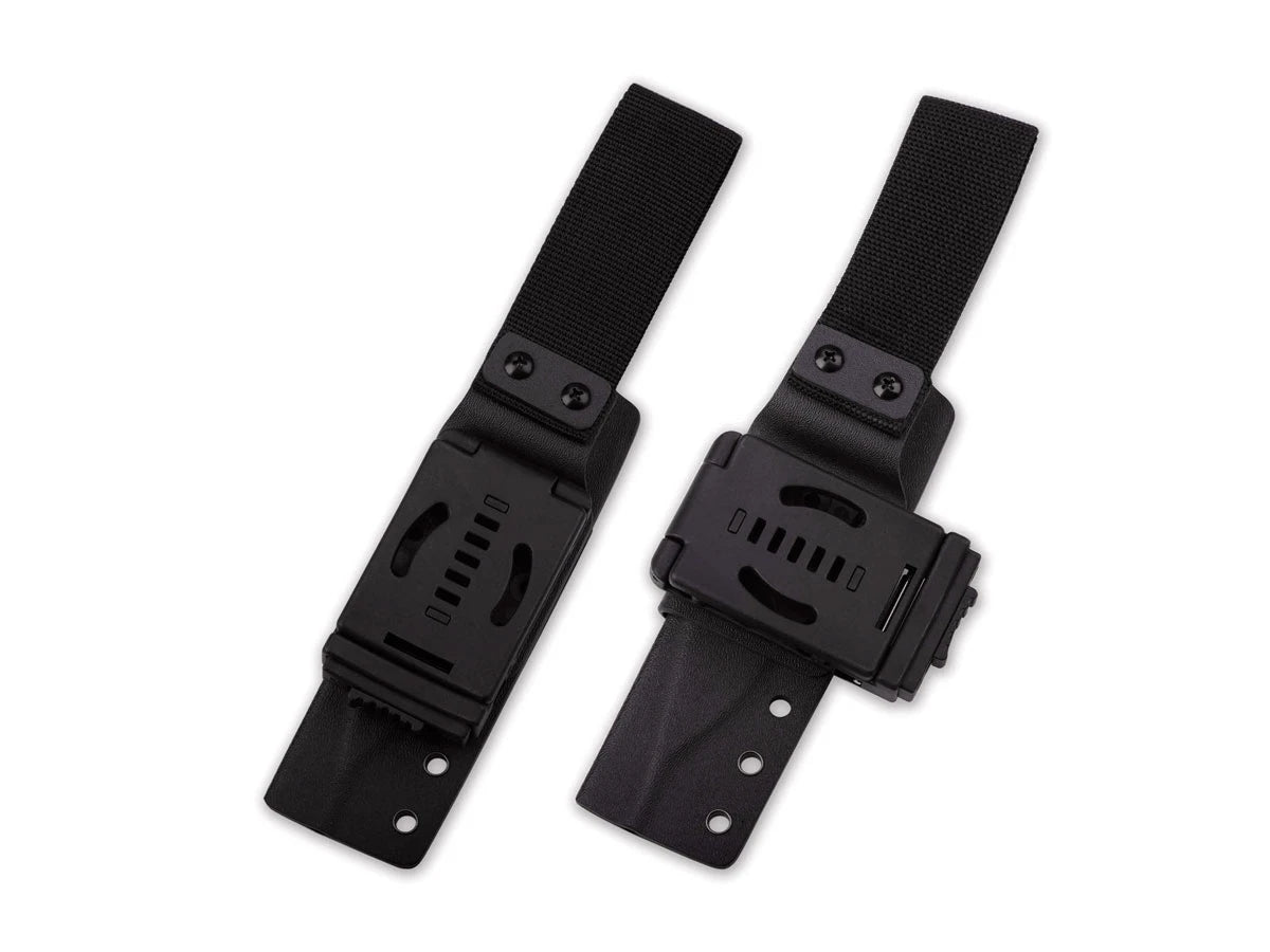 Vista profilo QSP Bison micarta nera con fodero Kydex