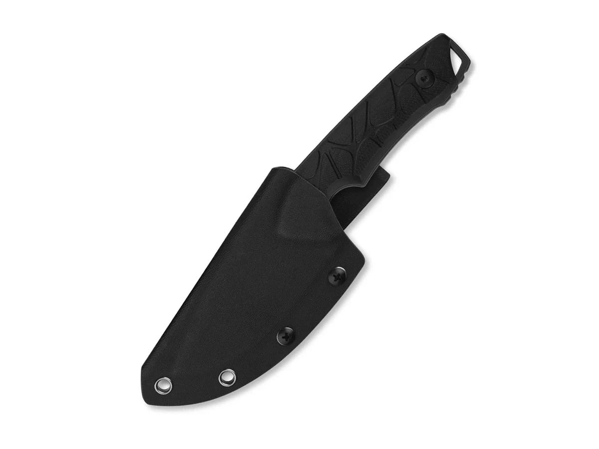 Dettaglio lama 10Cr15MoV black QSP Tiny Tot G-10 8,9 cm 192 g Kydex