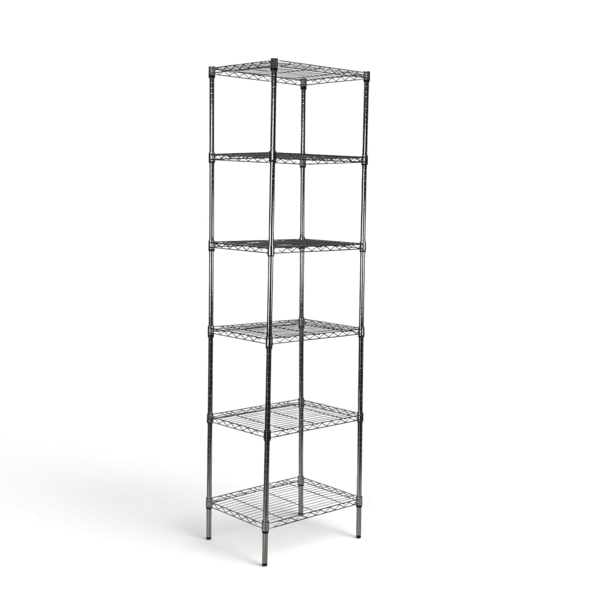 Metallika Scaffale Modulare in Acciaio Cromato 60 × 35 × H 222 cm, 6 Ripiani