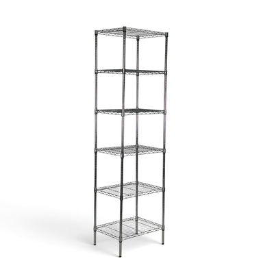 Metallika Scaffale Modulare in Acciaio Cromato 60 × 45 × H 202 cm, 6 Ripiani