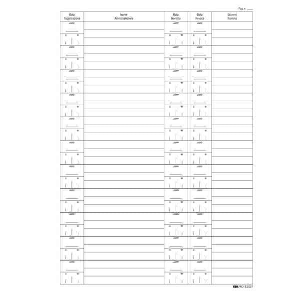 Registro nomina/revoca amministratore - 297 x 210mm - 16 fogli - Edipro