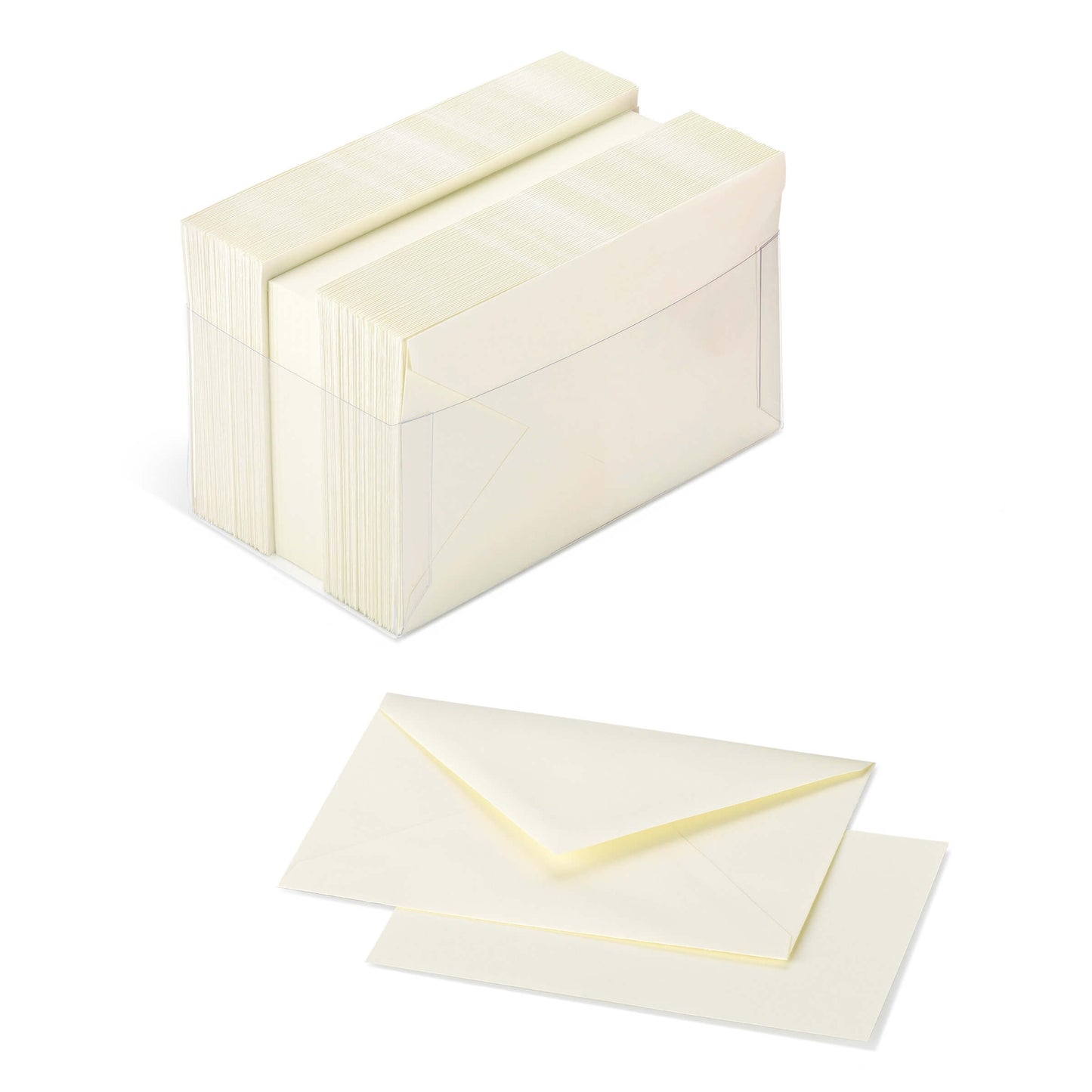 SCATOLA 100 CARTONCINI 200gr + 100 BUSTE 90gr AVORIO FORMATO 9  - 9x14 cm FAVINI