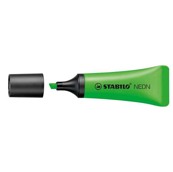 Evidenziatore stabilo Neon - punta a scalpello - tratto da 2,0-5,0mm - colore verde - Stabilo
