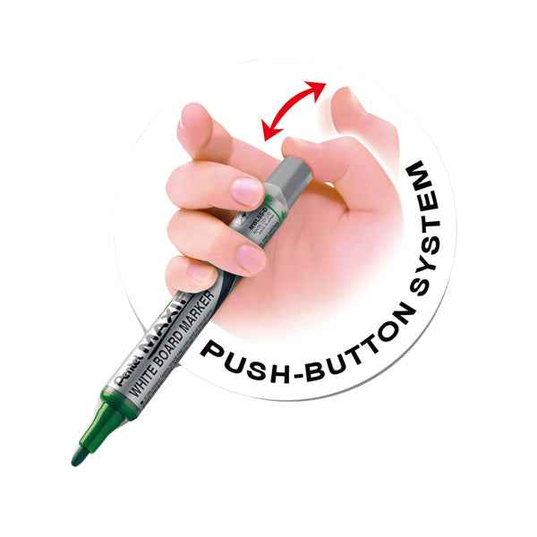 Marcatore per lavagna Maxiflo - punta conica 4 mm - nero - Pentel