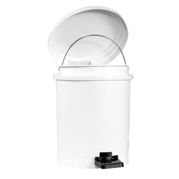 Pattumiera a pedale Ruf - PP - 6 L - diametro 22,5 cm - altezza 26,5 cm -  bianco - Medial