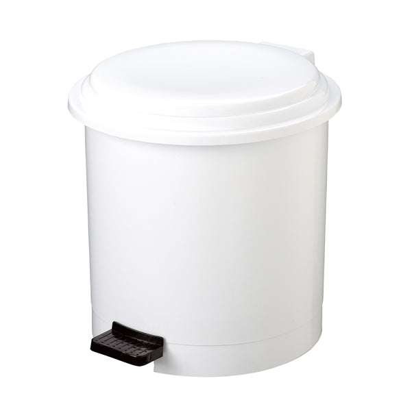 Pattumiera a pedale Ruf - PP - 12 L - diametro 27 cm - altezza 34 cm - bianco - Medial