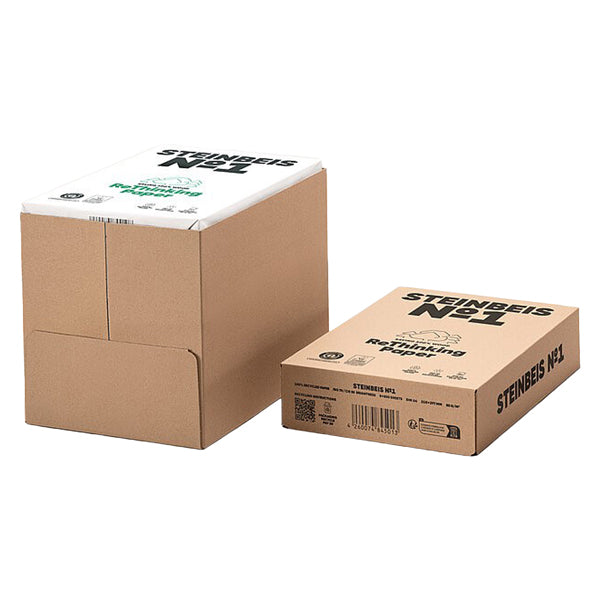 Carta bianca STEINBEIS N.1 - A4 - 80 gr - risma da 500 fogli – 100% riciclata - ordine drop max 25 risme