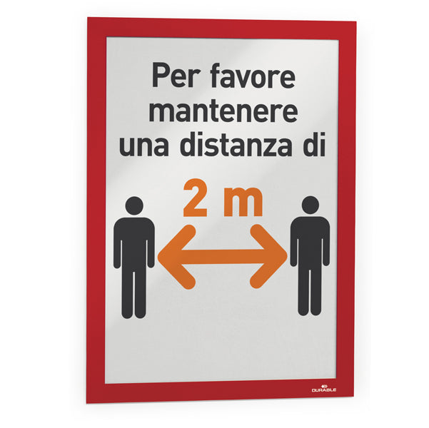 Cornice espositiva Duraframe - A4 - 21 x 29,7 cm - rosso - Durable