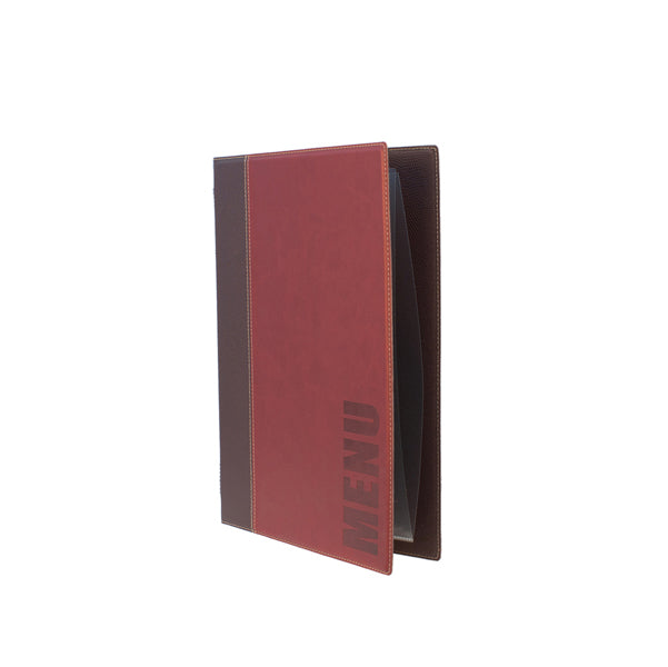 Portamenù Trendy - 1 inserto doppio incluso - A4 - 24 x 34 cm - bordeaux - Securit