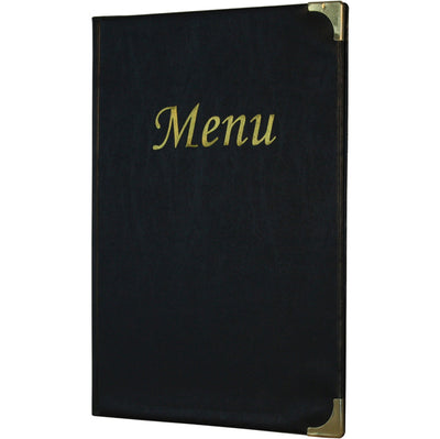 Portamenù Basic - A4 - 31,5 x 24 cm - PVC - nero - 4+2 buste fisse incluse - Securit