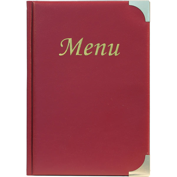 Portamenù Basic - A5 - 23,7 x 17 cm - PVC - bordeaux - 4+2 buste fisse incluse - Securit
