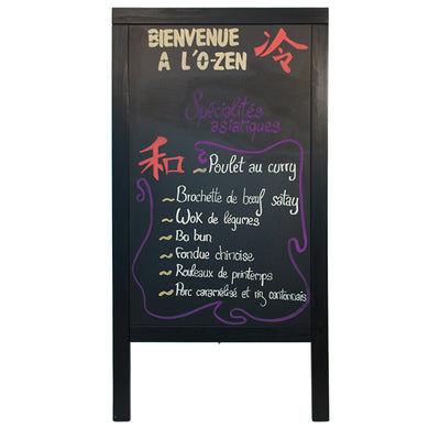 Lavagna Sandwich - cavalletto nero - 69 x 125 cm - Securit