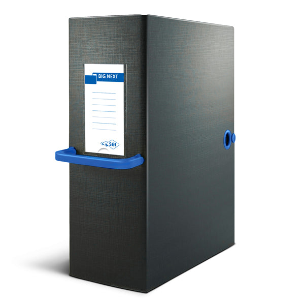 Scatola archivio Big Next - dorso 16 cm - 25 x 35 cm - nero/blu - Sei Rota