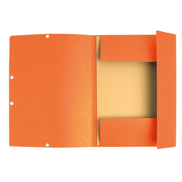 Cartella 3 lembi con elastico angolare - A4 - dorso 0,3 cm - cartoncino Lustrè - arancio - Exacompta