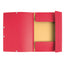 Cartella 3 lembi con elastico angolare - A4 - dorso 0,3 cm - cartoncino Lustrè - rosso - Exacompta