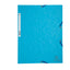 Cartella 3 lembi con elastico angolare - A4 - dorso 0,3 cm - cartoncino Lustrè - turchese - Exacompta