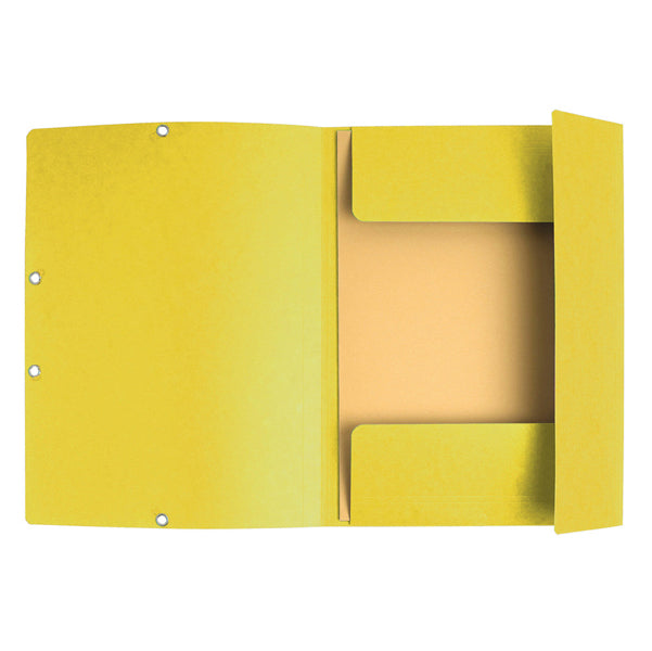 Cartella 3 lembi con elastico angolare - A4 - dorso 0,3 cm - cartoncino Lustrè - giallo limone - Exacompta