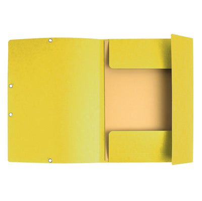 Cartella 3 lembi con elastico angolare - A4 - dorso 0,3 cm - cartoncino Lustrè - giallo limone - Exacompta
