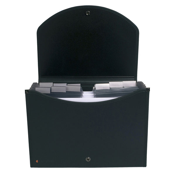 Classificatore Exacase - 13 tasche - PPL - 33x26 cm - nero - Exacompta