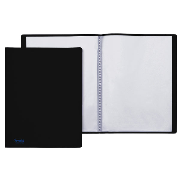 Portalistini Sviluppo - liscio - PP - 22 x 30 cm - 20 buste - nero - Favorit