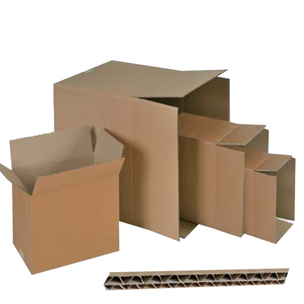 Scatola per imballo - onda doppia - 43 x 30,4 x 27,3 cm - cartone - avana