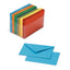 SCATOLA 100 CARTONCINI 200gr + 100 BUSTE 90gr ARCOBALENO 5 COLORI FORTI FORMATO 4 - 7,5x11 cm FAVINI