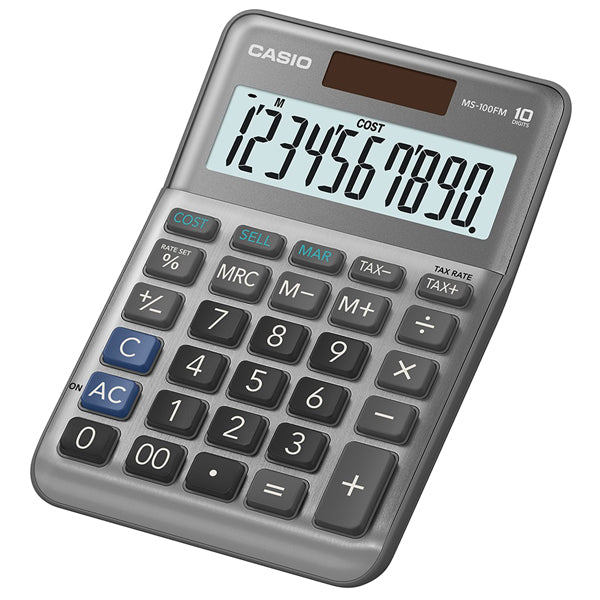 Calcolatrice da tavolo MS-100FM - 10 cifre - big display - grigio - Casio