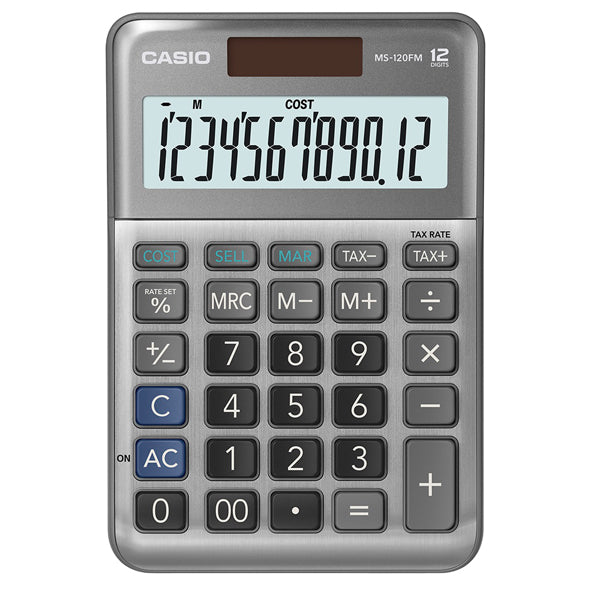 Calcolatrice da tavolo MS-120FM - 12 cifre - grigio - Casio