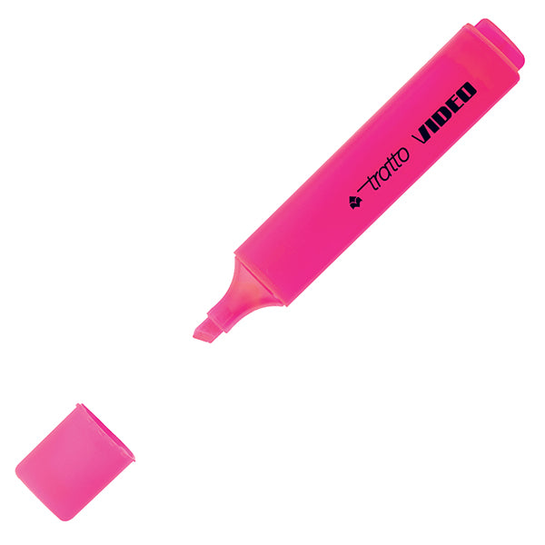 Evidenziatore Tratto Video - punta a scalpello - tratto da 1,0-5,0mm - astuccio 6 colori - Tratto
