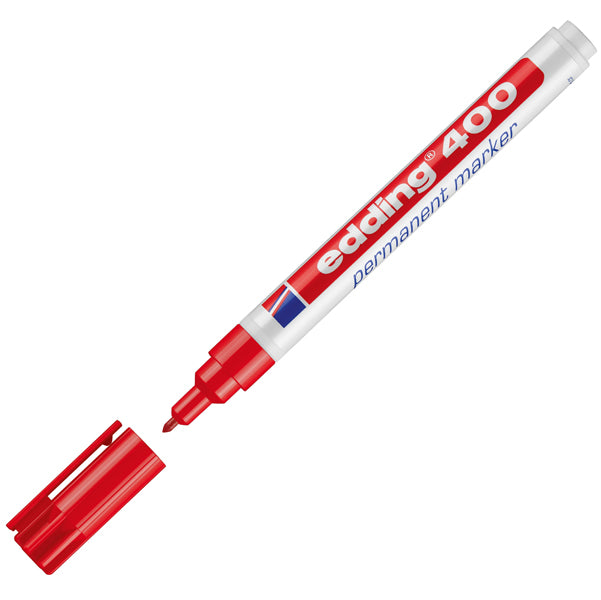 Marcatore permanente 400 - punta tonda - 1 mm - rosso - Edding