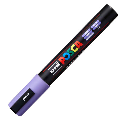 Marcatore a base d'acqua Uni Posca PC5M  - punta  tonda media da 1,8mm a 2,5mm - lilla - Uni Mitsubishi