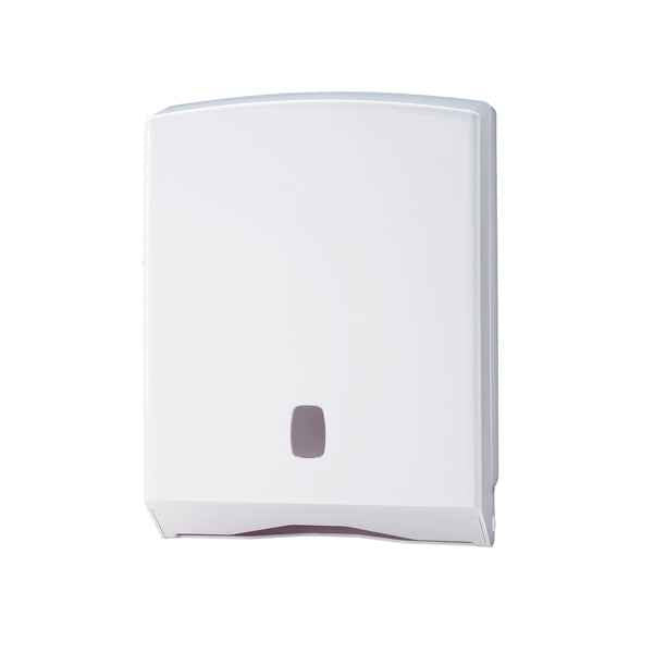 Dispenser asciugamani piegati C/Z/M/V Basica - 27,8 x 12,8 x 38 cm - bianco/grigio - Medial