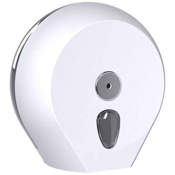 Dispenser carta igienica EColored rotolo Mini Jumbo - 27 x 12,8 x 27,3 cm - rotolo diametro 23 cm - adamello white - Mar Plast