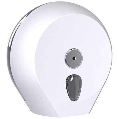 Dispenser carta igienica EColored rotolo Mini Jumbo - 27 x 12,8 x 27,3 cm - rotolo diametro 23 cm - adamello white - Mar Plast