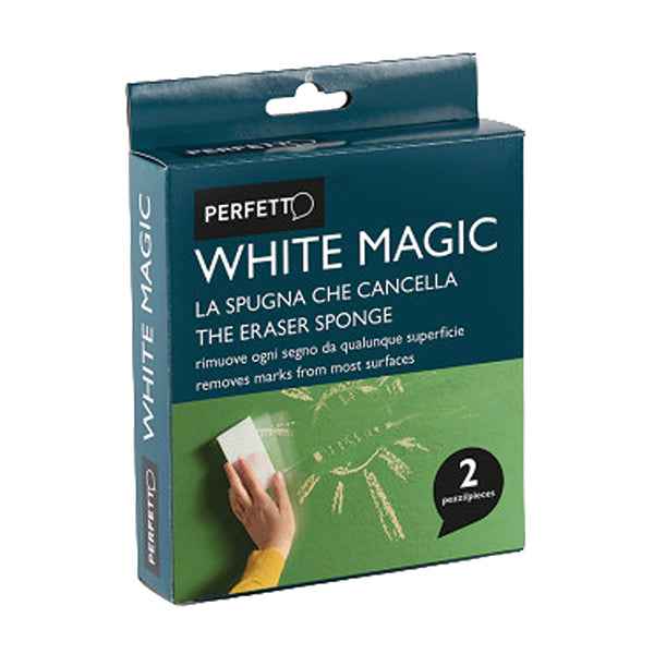 Spugna cancella macchie White Magic - 12 x 2,5 x 6 cm - Perfetto - conf. 2 pezzi