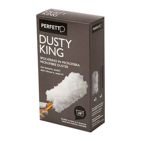 Spolverino Dusty King - microfibra - 3 ricambi inclusi - bianco/nero - Perfetto