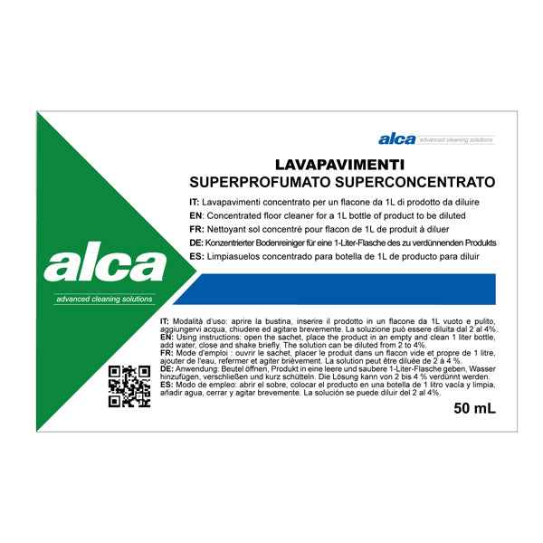 Lavapavimenti Linea Monodose - superprofumato - Alca - bustina da 50 ml