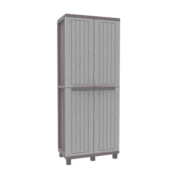 Armadio JWood 268 - 2 ante - 68 x 37,5 x 170 cm - PPL - effetto legno - grigio tortora - Terry