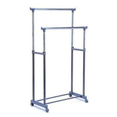 Stender appendiabiti AC9002 - doppio - 90 cm - grigio/cromo - Serena Group