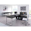 Scrivania Manager Prestige Metal - con mobile servizio reversibile - 180 x 90 x 74 cm - nero venato