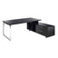 Scrivania Manager Prestige Metal - con mobile servizio reversibile - 210 x 90 x 74 cm - nero venato