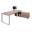 Scrivania Manager Prestige Metal - con mobile servizio reversibile - 210 x 90 x 74 cm - ciliegio arabis